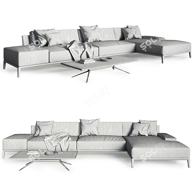 Park Sofa: Elegant Comfort by Poliform 3D model image 3