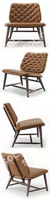 Irondale Oak and Leather Chair 3D model image 2