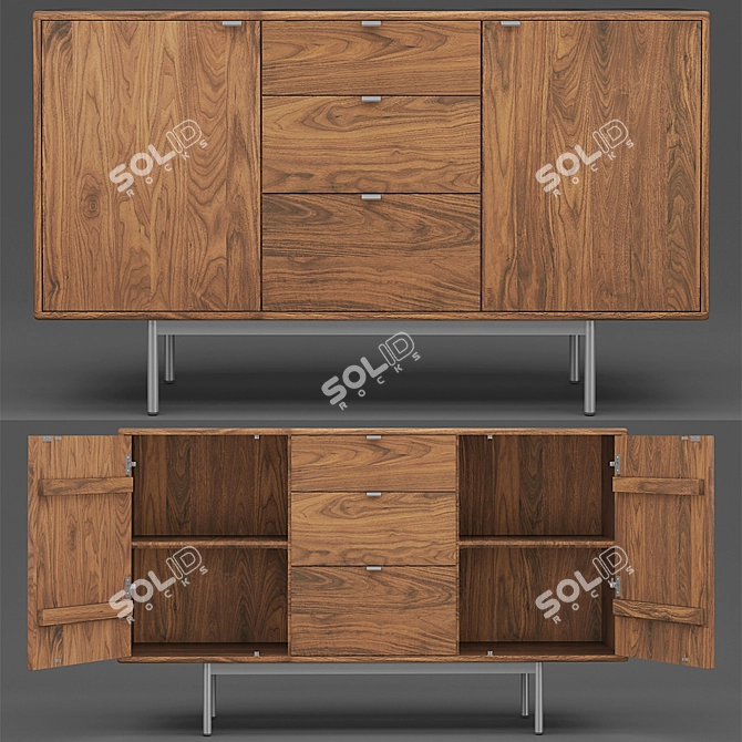 Hensley Storage Cabinets: Stylish Storage Solution 3D model image 1