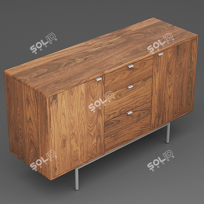 Hensley Storage Cabinets: Stylish Storage Solution 3D model image 2