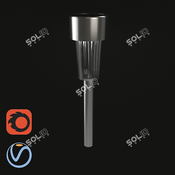 Solar Pathway Lamp, 190mm 3D model image 1