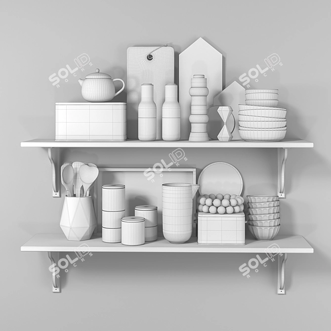 Versatile Kitchen Set: Organized and Stylish 3D model image 3