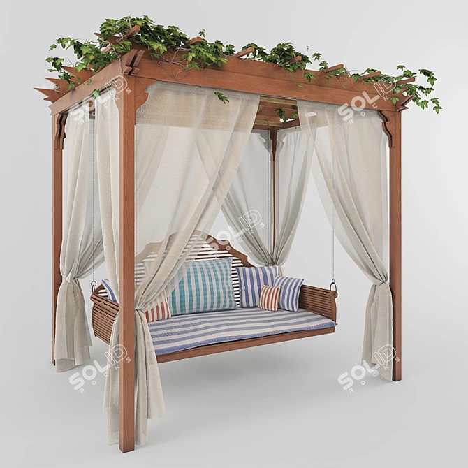 Poly 595557 Outdoor Pergola Set 3D model image 1