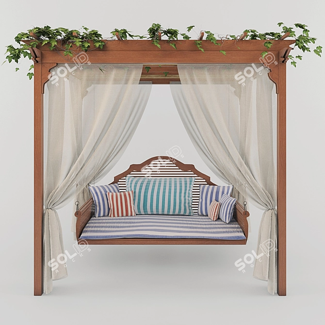 Poly 595557 Outdoor Pergola Set 3D model image 2