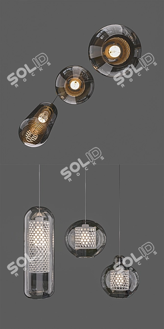Stylish Glass Pendant Lights 3D model image 3