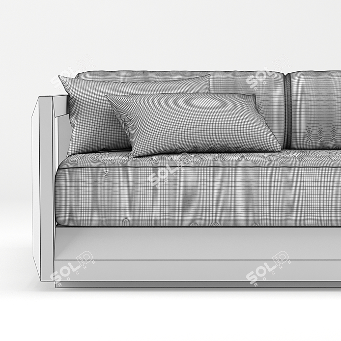 RH Outdoor Teak Sofa 3D model image 3