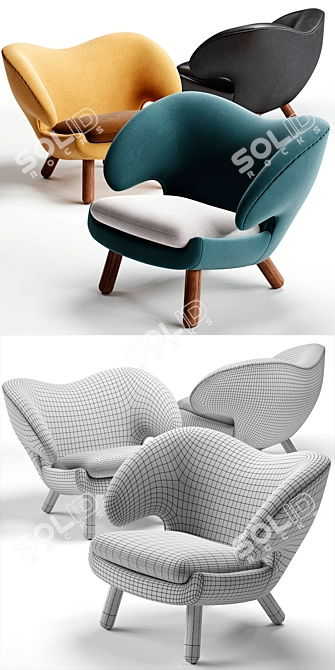 Modern Pelican Chair: Finn Juhl 3D model image 3