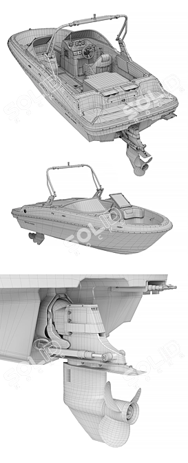 High-Polygon Boat Model: Bayliner VR 4 3D model image 3