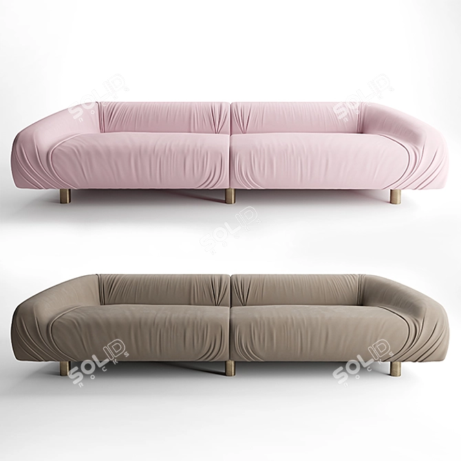 Italian Elegance: Baxter Fold Sofa 3D model image 1