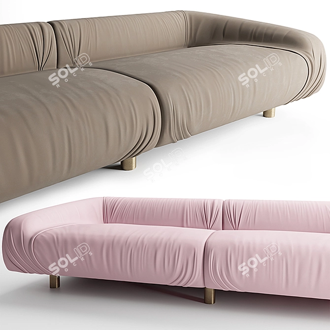 Italian Elegance: Baxter Fold Sofa 3D model image 2