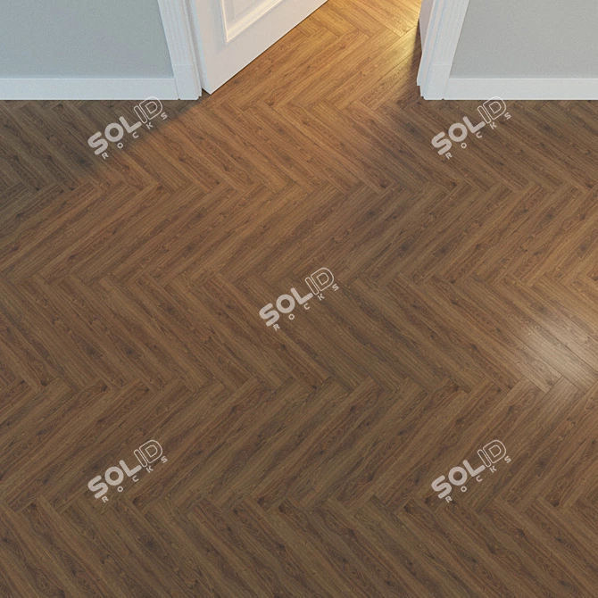 Natural Wood Parquet Flooring 3D model image 1