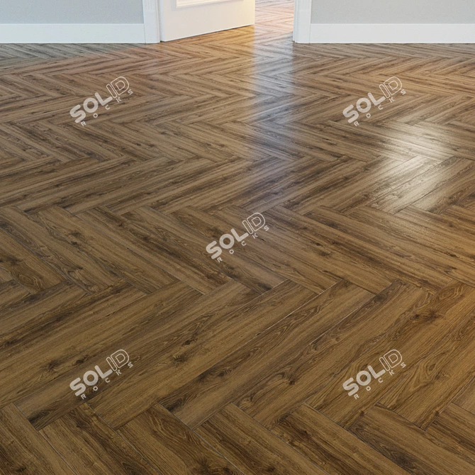Natural Wood Parquet Flooring 3D model image 2