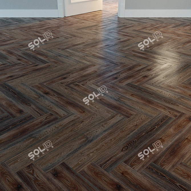 Natural Wood Parquet Flooring 3D model image 1