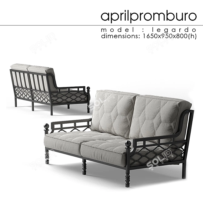 Modern Outdoor Legardo Sofa 3D model image 1