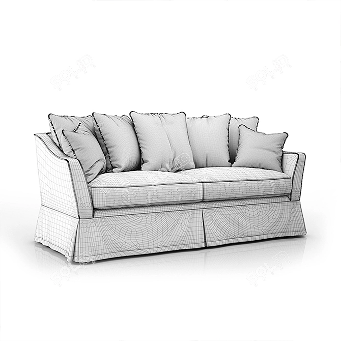 Elegant Provance Sofa in Textile and Solid Wood 3D model image 3