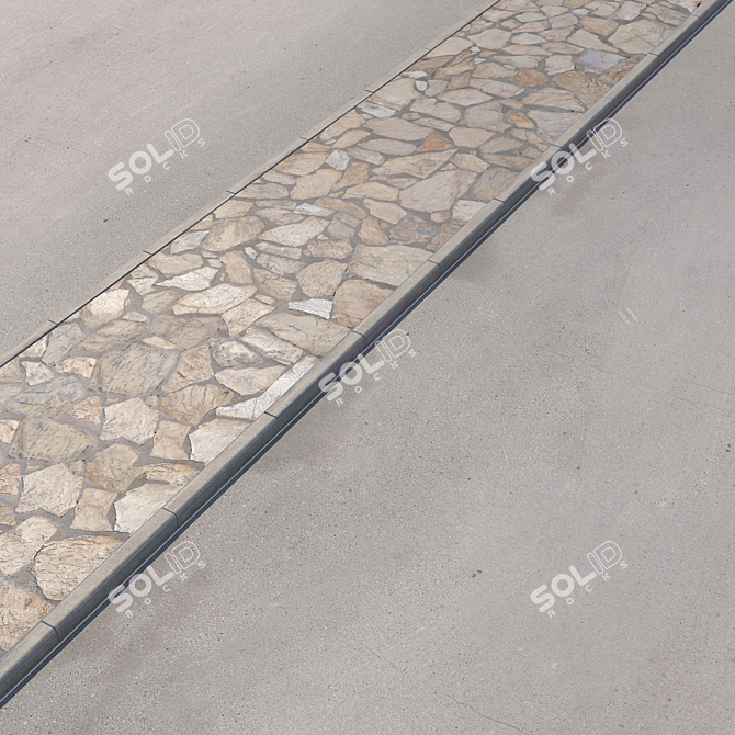 Versatile Sidewalk 9: Plitka, Doroga, Bordyurny Kamen 3D model image 3