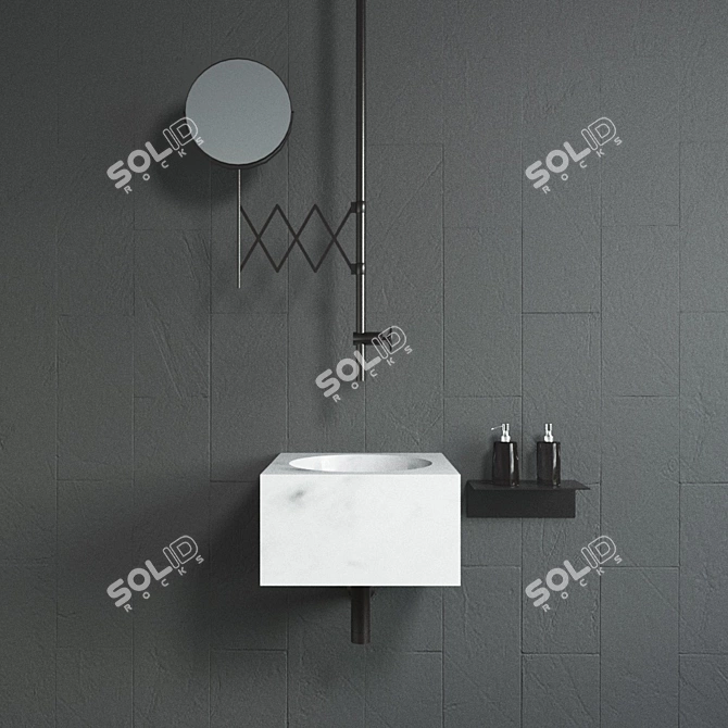 Alfeo Washbasin: Unique Elegance 3D model image 1