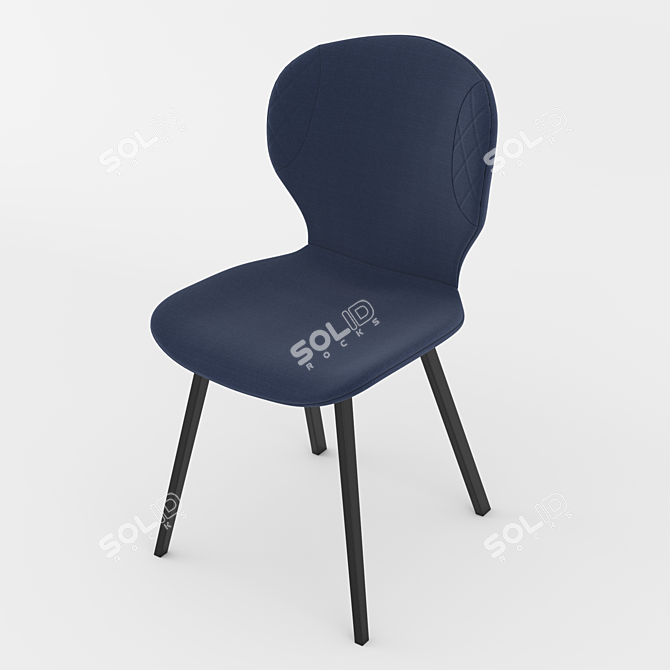 Sleek Blue Velvet Hawk Chair 3D model image 1