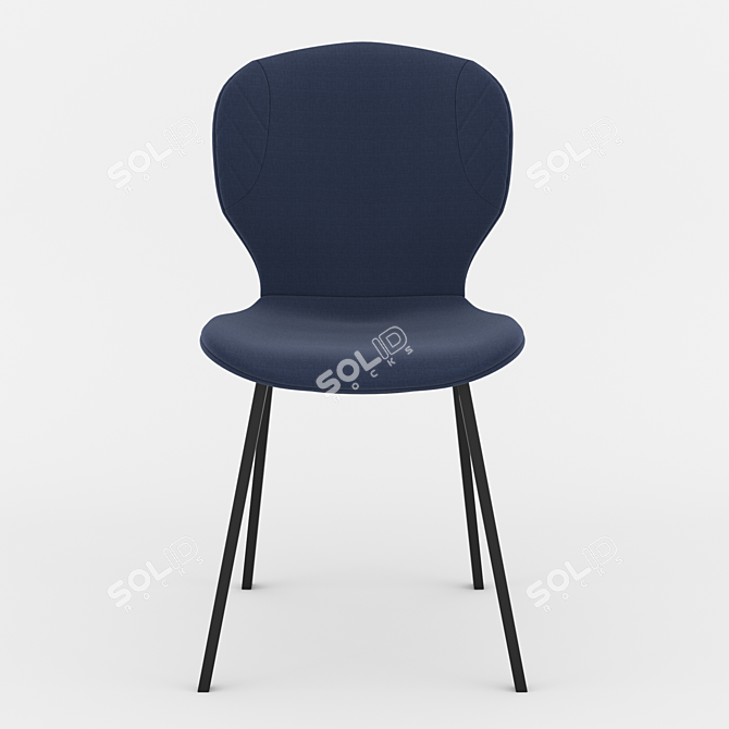 Sleek Blue Velvet Hawk Chair 3D model image 2