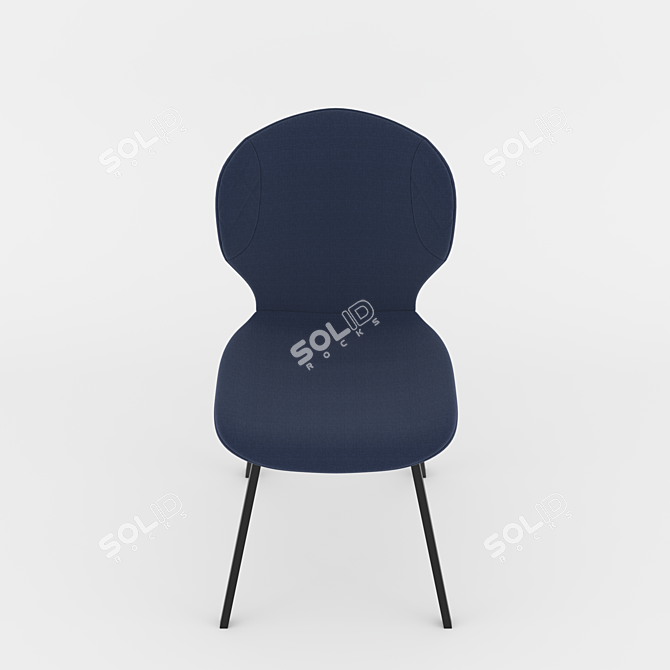 Sleek Blue Velvet Hawk Chair 3D model image 3