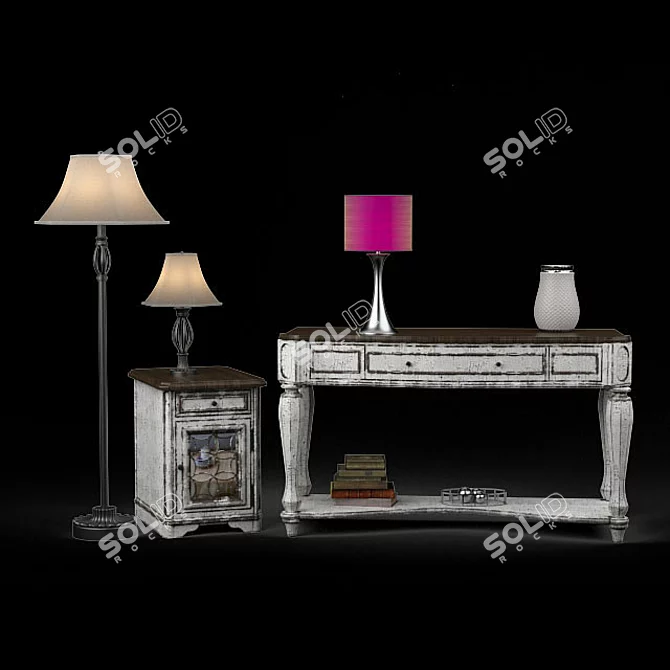 Elegant Tavant Console Table 3D model image 1