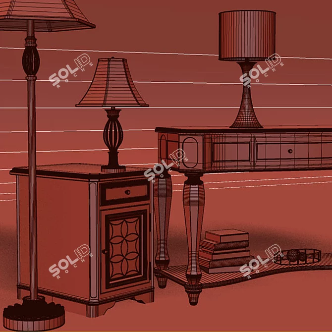 Elegant Tavant Console Table 3D model image 3