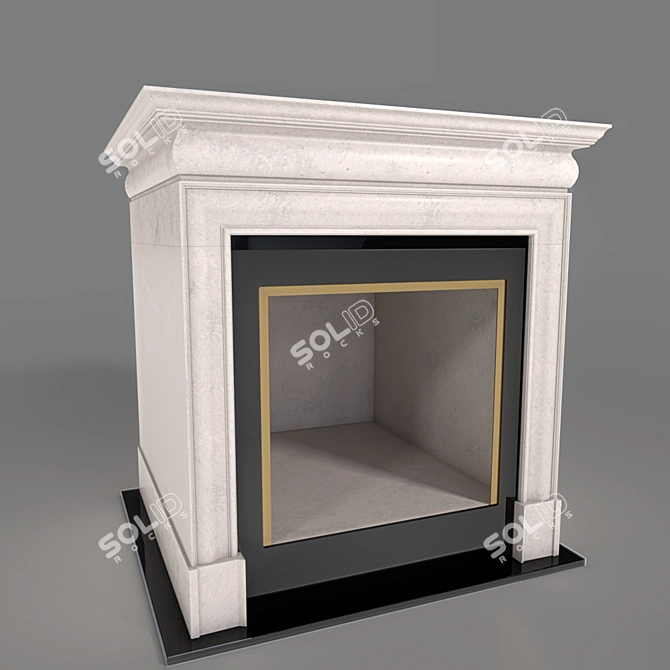 Classic Wood-Burning Fireplace 3D model image 1