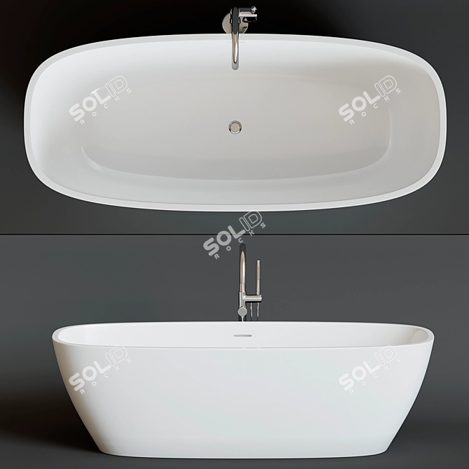 Agape Normal - Sleek and Stylish Bath Tub (170x72x50.5cm) 3D model image 1