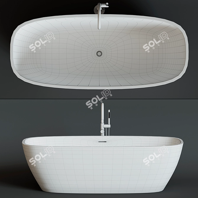 Agape Normal - Sleek and Stylish Bath Tub (170x72x50.5cm) 3D model image 2