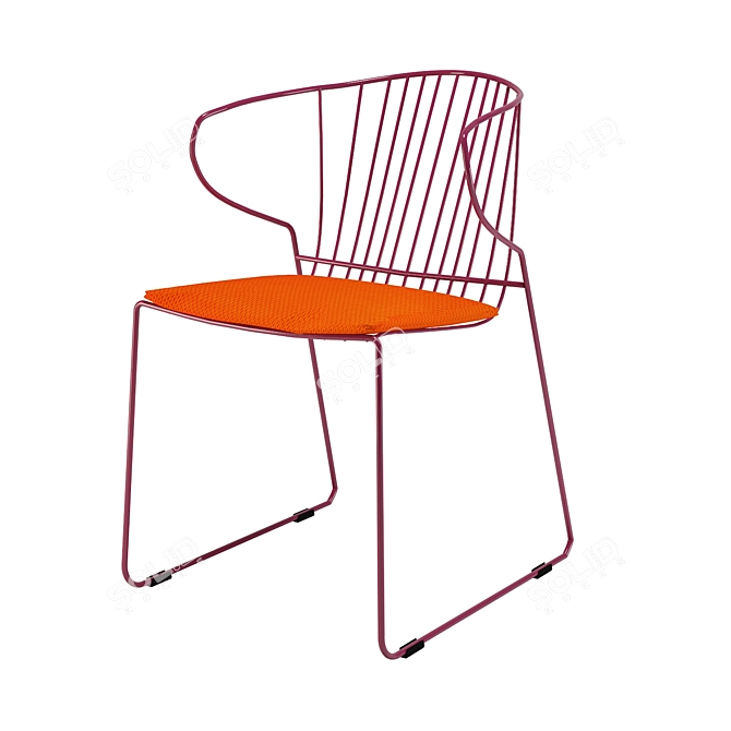 Galvanized Steel Armchair: Weatherproof & Versatile 3D model image 1