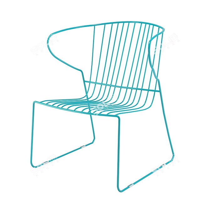 Bolonia Junior - Colorful Steel Armchair 3D model image 1