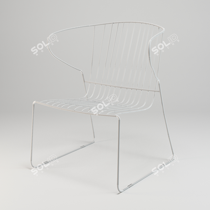 Bolonia Junior - Colorful Steel Armchair 3D model image 2
