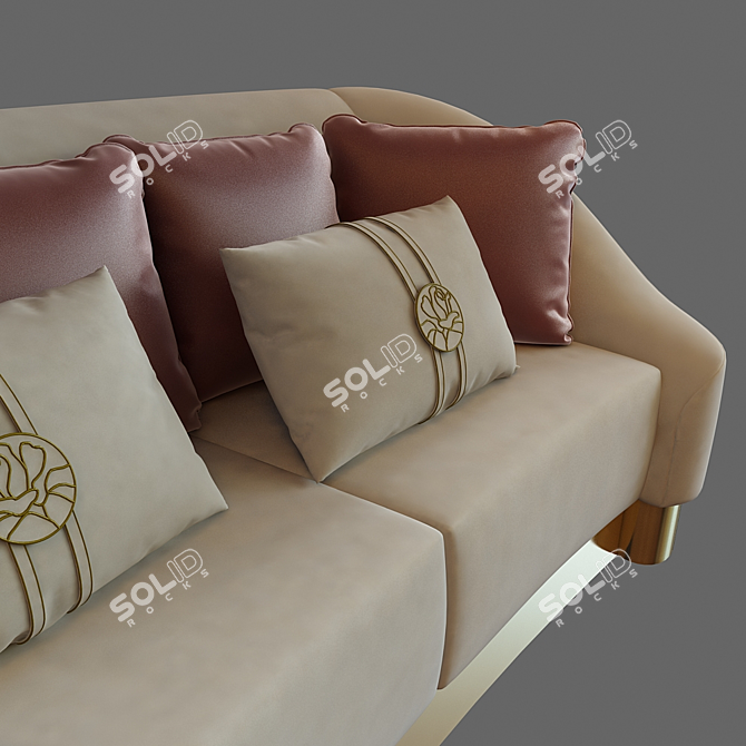 Luxury Triple Sofa: INFINITY 6052 3D model image 2
