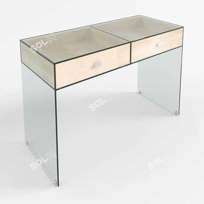 Sleek Glass Console Table 3D model image 1