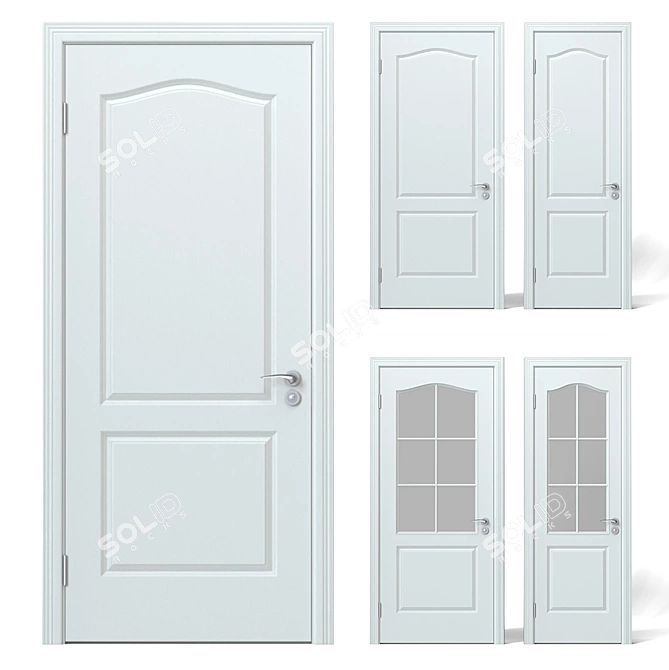 Modern Unwrap Interior Door Set 3D model image 1