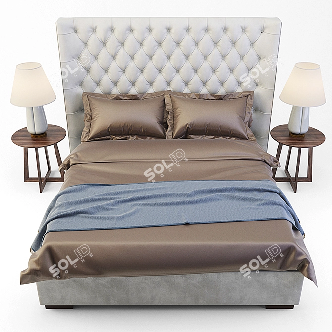 Elegant Costa Bella Bed Set 3D model image 2