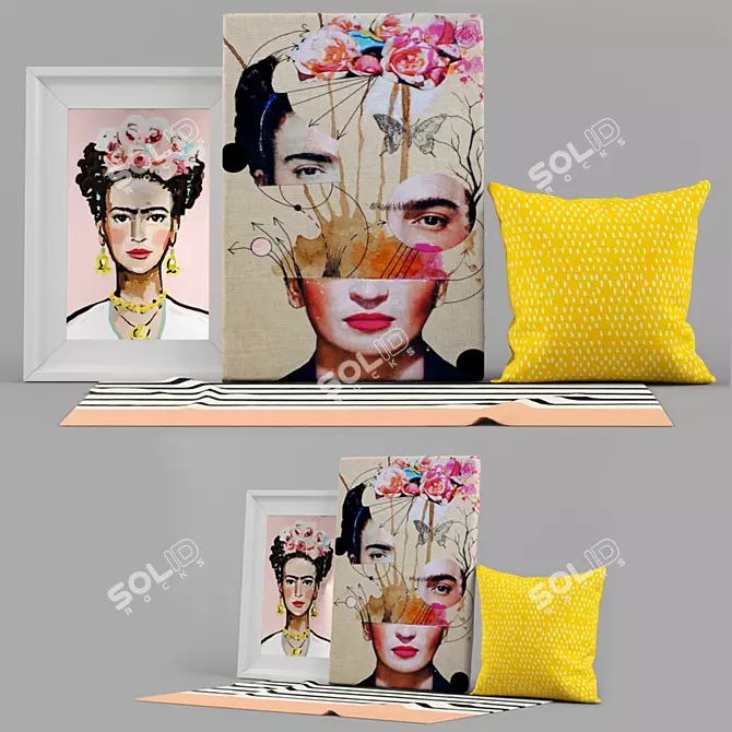 Frida Decor Set | Carpets, Pillows, and Pics 3D model image 1