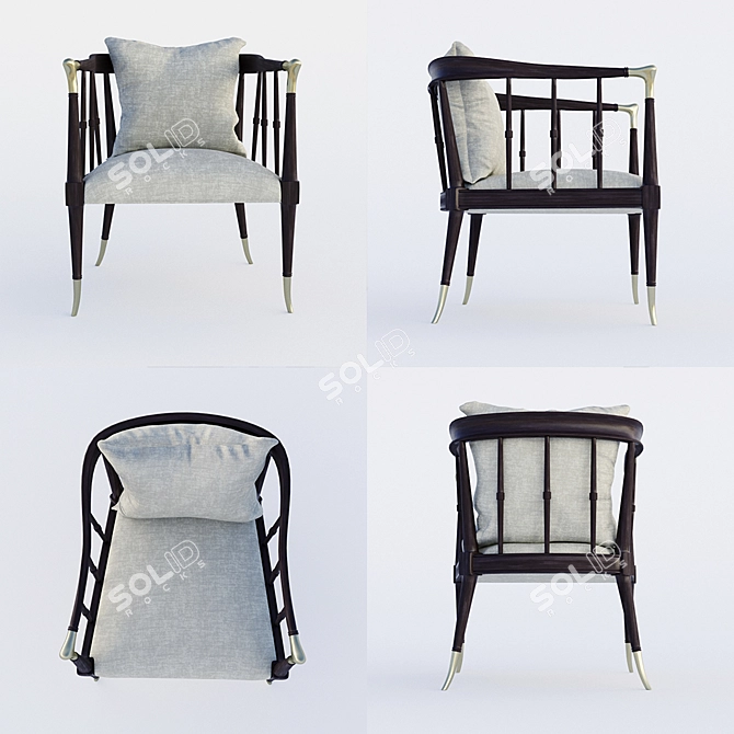 Windsor Style Accent Chair: Caracole Acker 3D model image 2