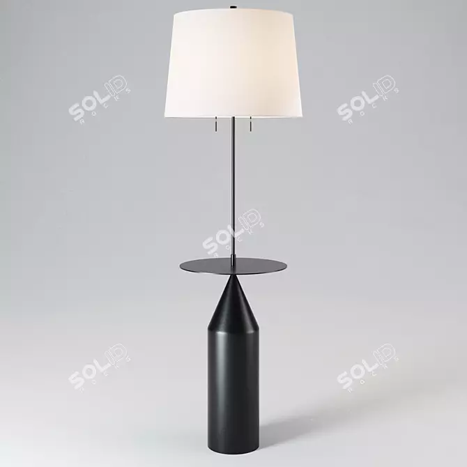 Zephyr Aged Iron Floor Lamp 3D model image 1