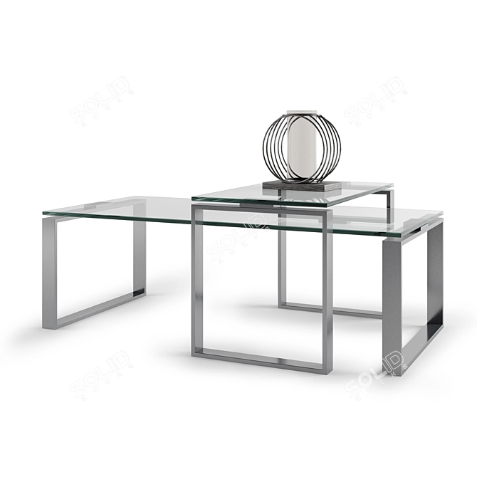 Sleek Dokos Coffee Table & Kyra Metal Hurricane 3D model image 1