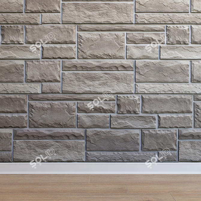 Seamless Ultra HD Stone Cladding 3D model image 1