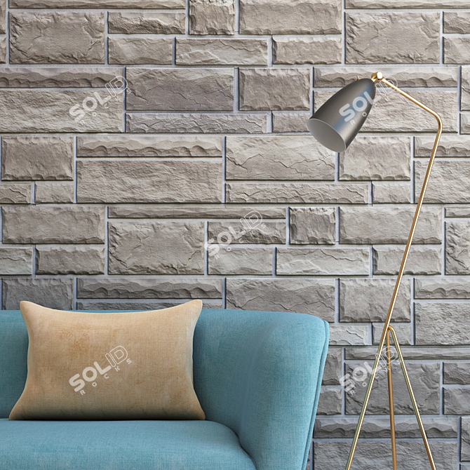 Seamless Ultra HD Stone Cladding 3D model image 2