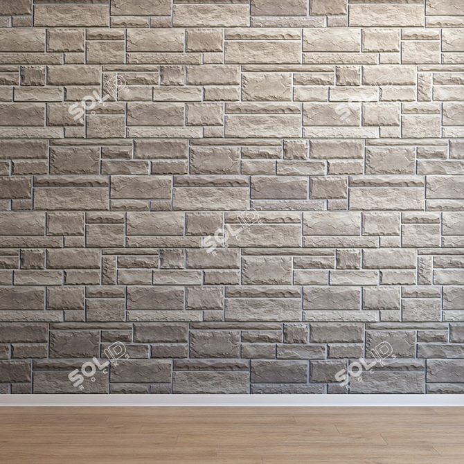 Seamless Ultra HD Stone Cladding 3D model image 3