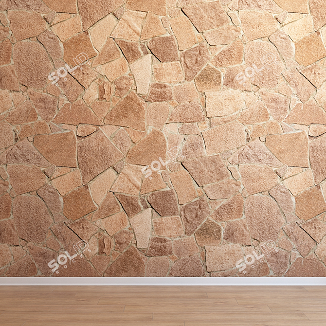 Seamless Stone Cladding: Ultra HD Quality 3D model image 3