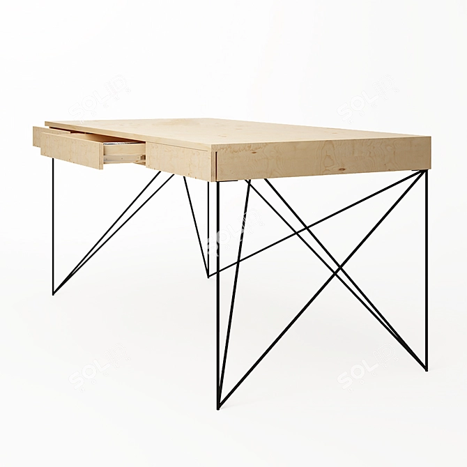 Modern Plywood Table 3D model image 1