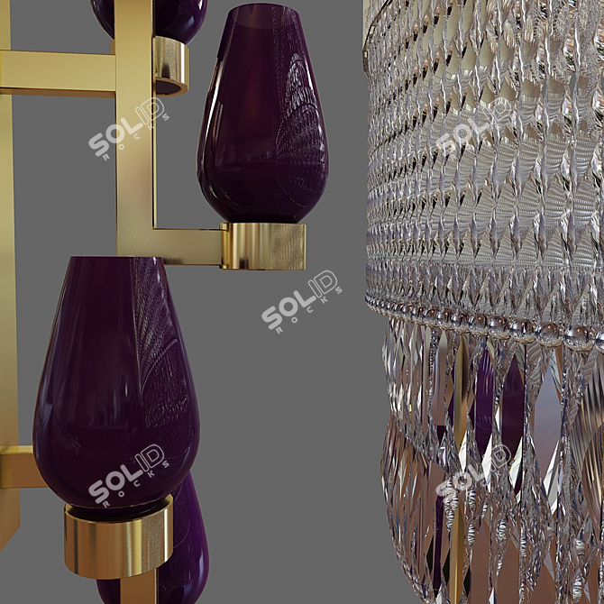 Crystal Chandelier & Wall Sconce Set 3D model image 2