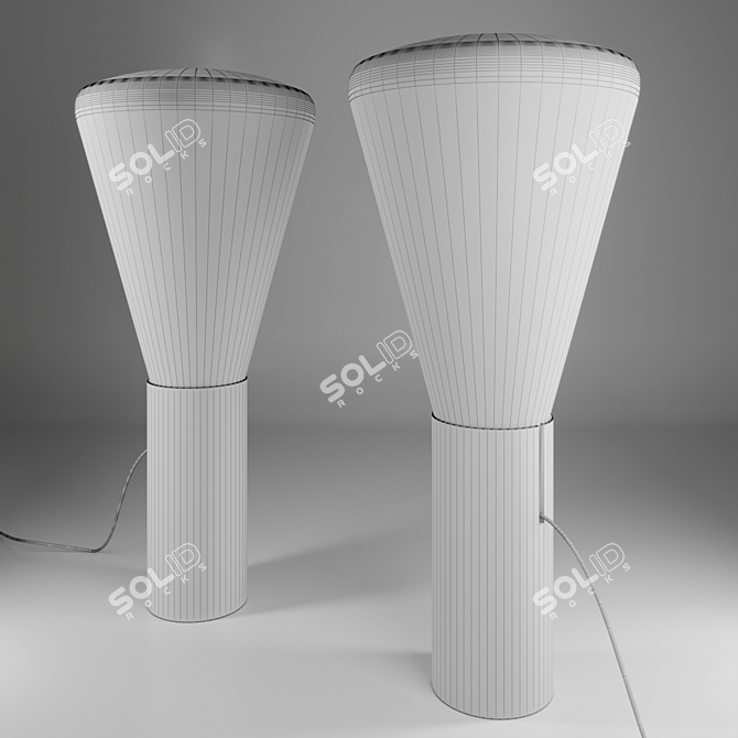 Elegant Glass & Oak Muffins Lamp 3D model image 2