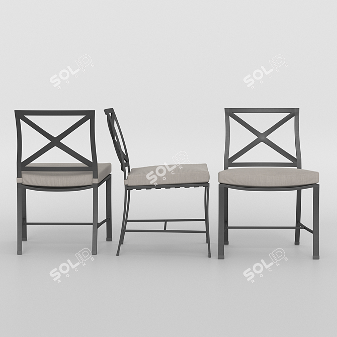 Elegant Carmel Dining Set 3D model image 2