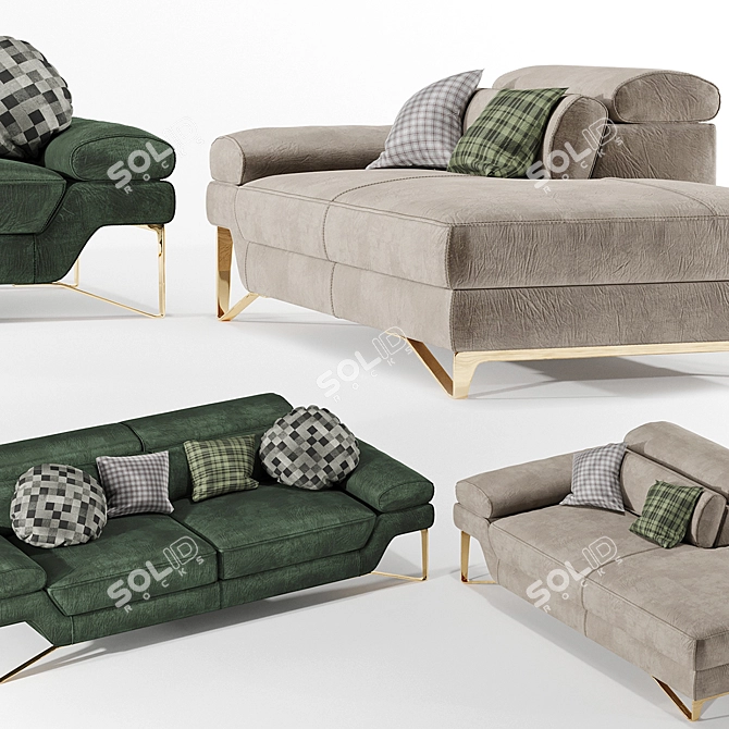 Princess Leather 2-Seater Sofa 3D model image 2