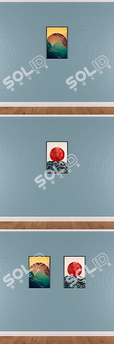 Elegant Wall Paintings Set 3D model image 3